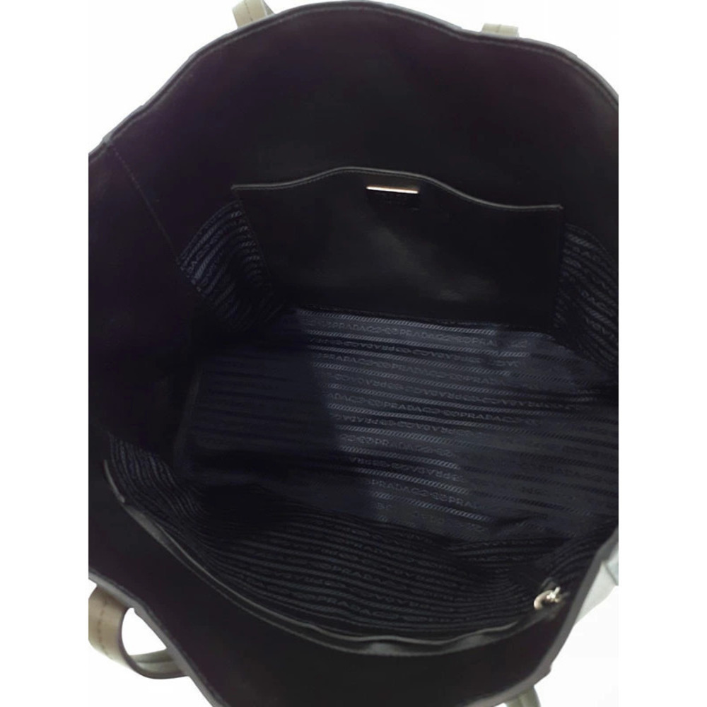 Prada Baiadera calfskin tote bag olive green black white striped leather - Picture 3 of 9